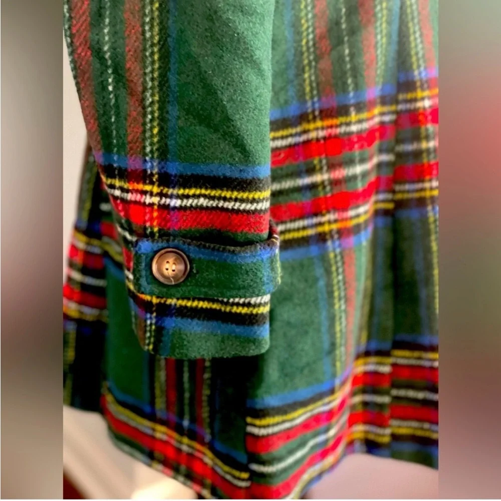 Brand new with tag Allegra K Green and Red Plaid tartan Pea Coat - Picture 9 of 11